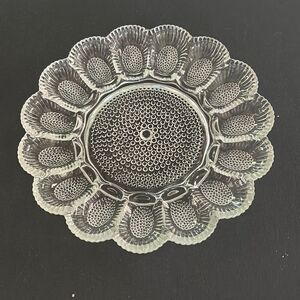 Vintage Cut Glass Deviled Egg Plate